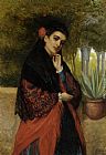Famous Spanish Paintings - Spanish Beauty in a Lace Shawl